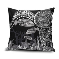 Hawaiian Reef Triggerfish Pillow Cover Polynesian Art with Tribal Humuhumunukunukuapua'a LT03 Black - Polynesian Pride
