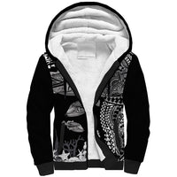 Hawaiian Reef Triggerfish Sherpa Hoodie Polynesian Art with Tribal Humuhumunukunukuapua'a LT03 Unisex Black - Polynesian Pride