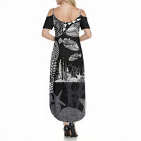 Hawaiian Reef Triggerfish Summer Maxi Dress Polynesian Art with Tribal Humuhumunukunukuapua'a LT03 - Polynesian Pride