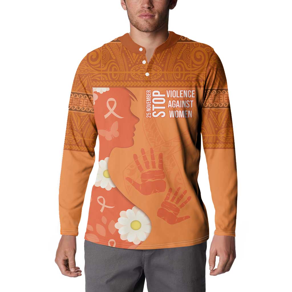 International Day for the Elimination of Violence Against Women Button Sweatshirt Polynesian Pattern