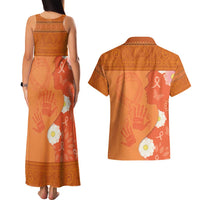 International Day for the Elimination of Violence Against Women Couples Matching Tank Maxi Dress and Hawaiian Shirt Polynesian Pattern