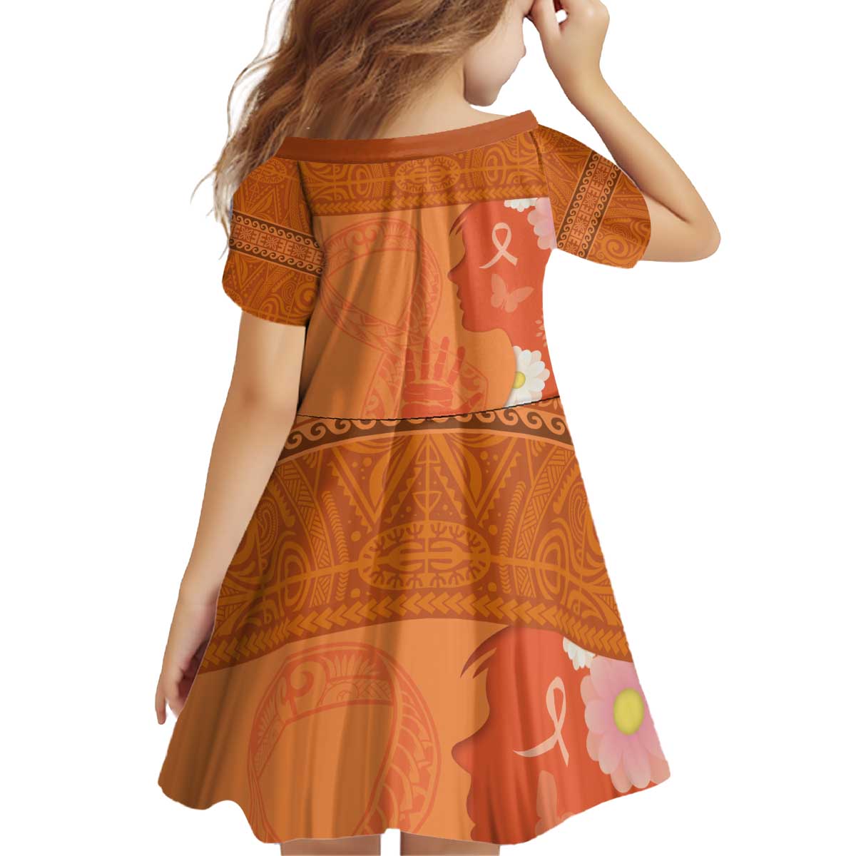 International Day for the Elimination of Violence Against Women Kid Short Sleeve Dress Polynesian Pattern LT03 - Polynesian Pride