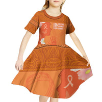 International Day for the Elimination of Violence Against Women Kid Short Sleeve Dress Polynesian Pattern LT03 - Polynesian Pride