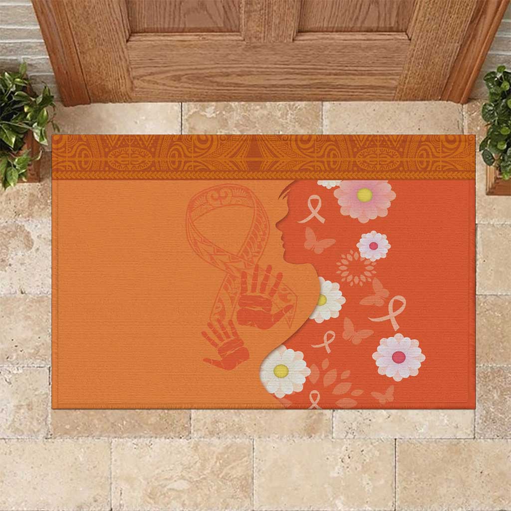 International Day for the Elimination of Violence Against Women Rubber Doormat Polynesian Pattern