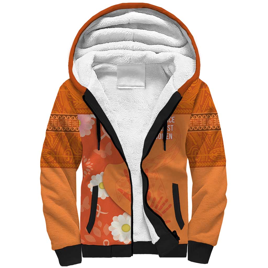 International Day for the Elimination of Violence Against Women Sherpa Hoodie Polynesian Pattern