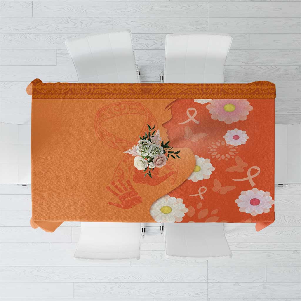 International Day for the Elimination of Violence Against Women Tablecloth Polynesian Pattern LT03 Orange - Polynesian Pride