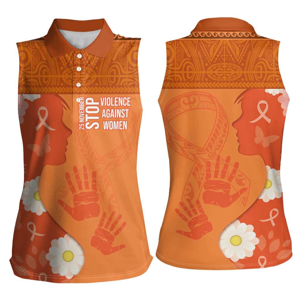 International Day for the Elimination of Violence Against Women Women Sleeveless Polo Shirt Polynesian Pattern LT03 - Polynesian Pride