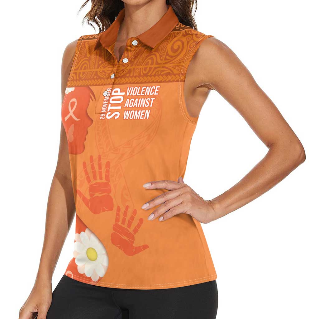 International Day for the Elimination of Violence Against Women Women Sleeveless Polo Shirt Polynesian Pattern LT03 - Polynesian Pride