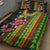 Hawaiian Independence Day Quilt Bed Set Kanaka Maoli Symbols With Tapa Motifs and Tropical Plants - Polynesian Pride