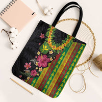 Hawaiian Independence Day Tote Bag Kanaka Maoli Symbols With Tapa Motifs and Tropical Plants - Polynesian Pride