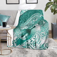 Personalised New Zealand Aotearoa Darts Masters Blanket Maori Art Tattoo with Tribal Dart Symbol Teal Color - Polynesian Pride
