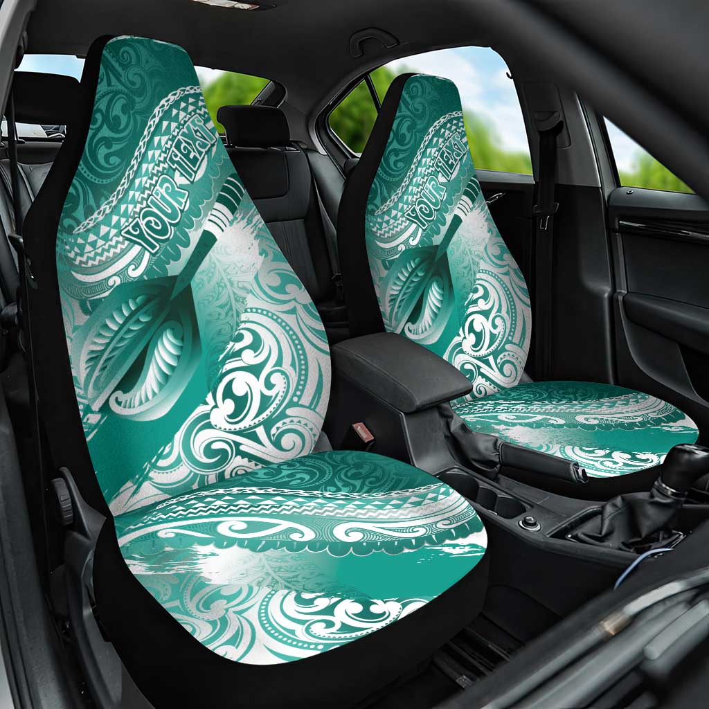 Personalised New Zealand Aotearoa Darts Masters Car Seat Cover Maori Art Tattoo with Tribal Dart Symbol Teal Color - Polynesian Pride