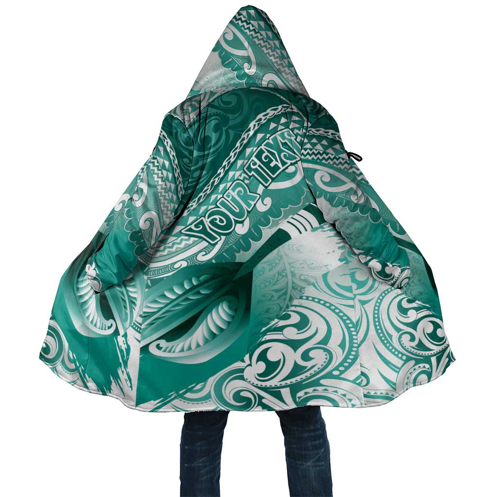 Personalised New Zealand Aotearoa Darts Masters Cloak Maori Art Tattoo with Tribal Dart Symbol Teal Color - Polynesian Pride
