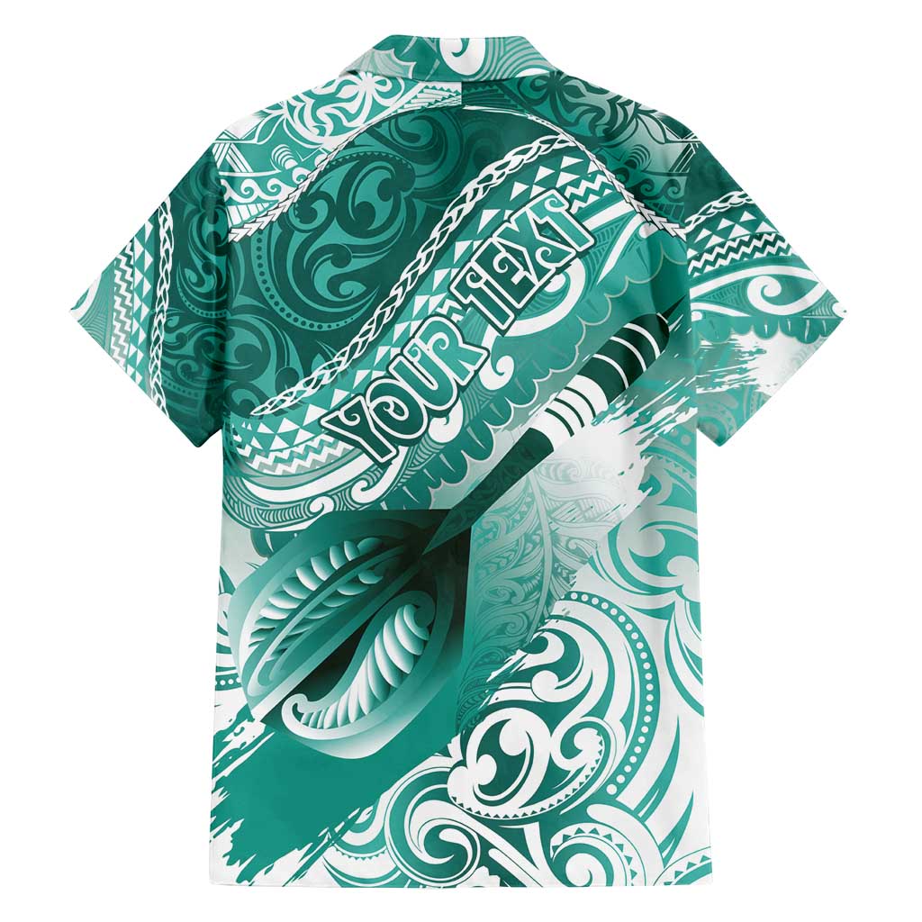 Personalised New Zealand Aotearoa Darts Masters Family Matching Puletasi and Hawaiian Shirt Maori Art Tattoo with Tribal Dart Symbol Teal Color - Polynesian Pride