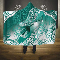 Personalised New Zealand Aotearoa Darts Masters Hooded Blanket Maori Art Tattoo with Tribal Dart Symbol Teal Color LT03 - Polynesian Pride