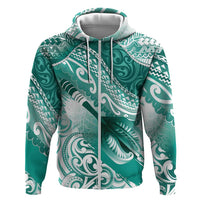 Personalised New Zealand Aotearoa Darts Masters Hoodie Maori Art Tattoo with Tribal Dart Symbol Teal Color - Polynesian Pride