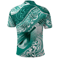 Personalised New Zealand Aotearoa Darts Masters Polo Shirt Maori Art Tattoo with Tribal Dart Symbol Teal Color - Polynesian Pride
