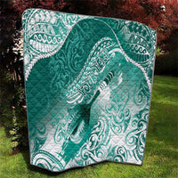 Personalised New Zealand Aotearoa Darts Masters Quilt Maori Art Tattoo with Tribal Dart Symbol Teal Color - Polynesian Pride