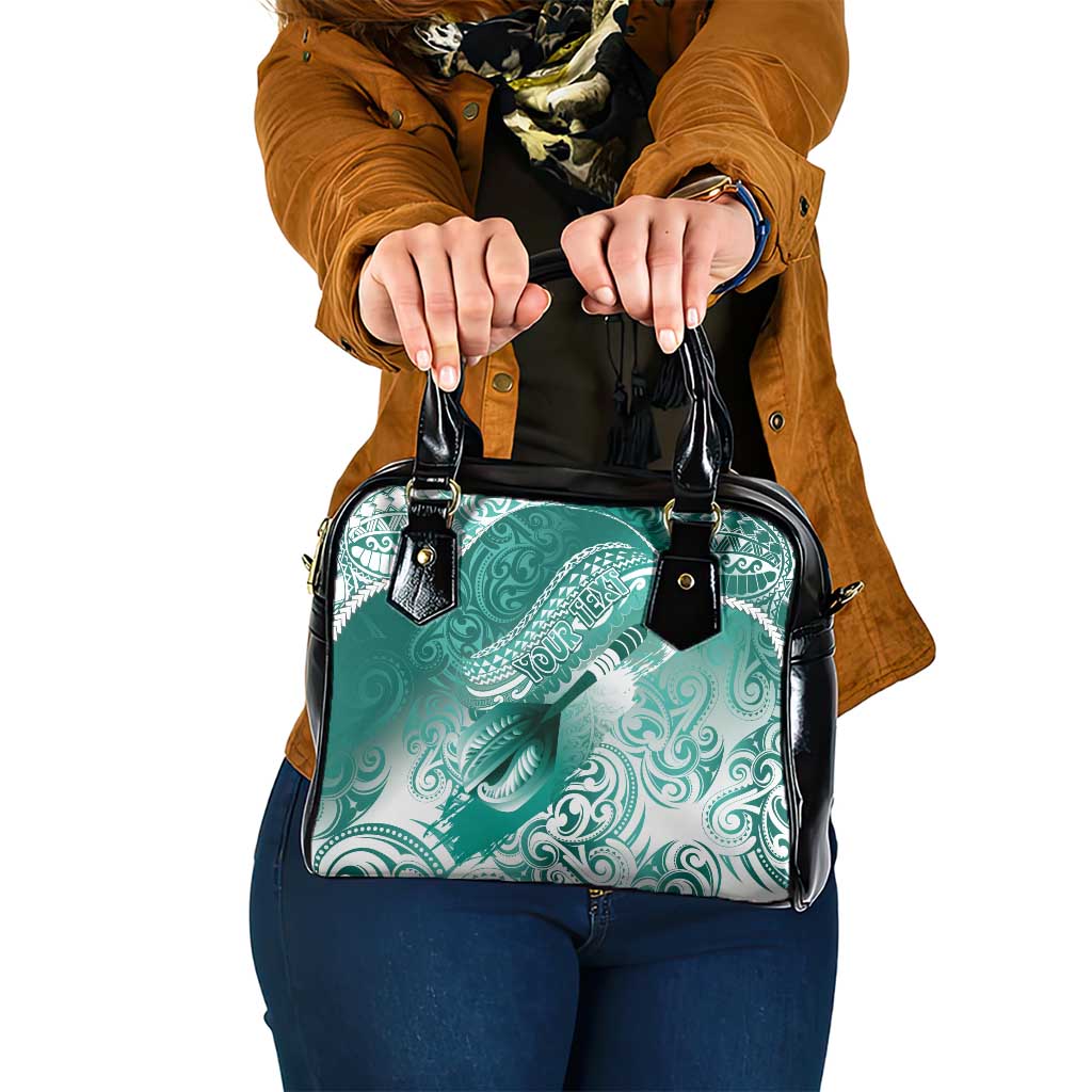 Personalised New Zealand Aotearoa Darts Masters Shoulder Handbag Maori Art Tattoo with Tribal Dart Symbol Teal Color - Polynesian Pride