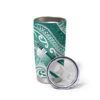 Personalised New Zealand Aotearoa Darts Masters Tumbler Cup Maori Art Tattoo with Tribal Dart Symbol Teal Color - Polynesian Pride