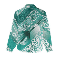 Personalised New Zealand Aotearoa Darts Masters Women Casual Shirt Maori Art Tattoo with Tribal Dart Symbol Teal Color - Polynesian Pride