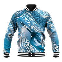 Personalised New Zealand Aotearoa Darts Masters Baseball Jacket Maori Art Tattoo with Tribal Dart Symbol Blue - Polynesian Pride