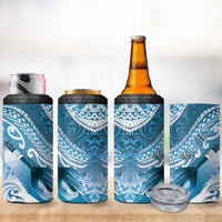 Personalised New Zealand Aotearoa Darts Masters 4 in 1 Can Cooler Tumbler Maori Art Tattoo with Tribal Dart Symbol Blue - Polynesian Pride