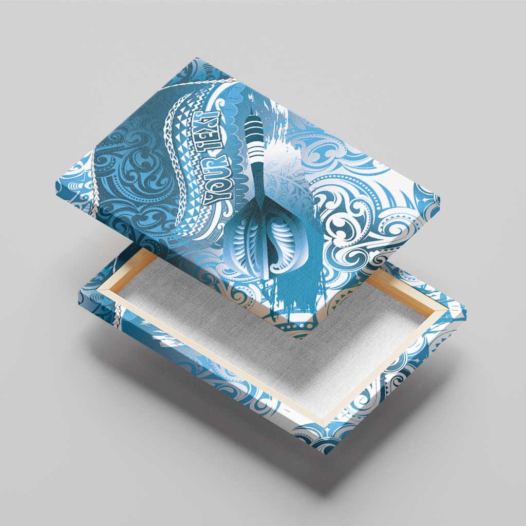 Personalised New Zealand Aotearoa Darts Masters Canvas Wall Art Maori Art Tattoo with Tribal Dart Symbol Blue - Polynesian Pride