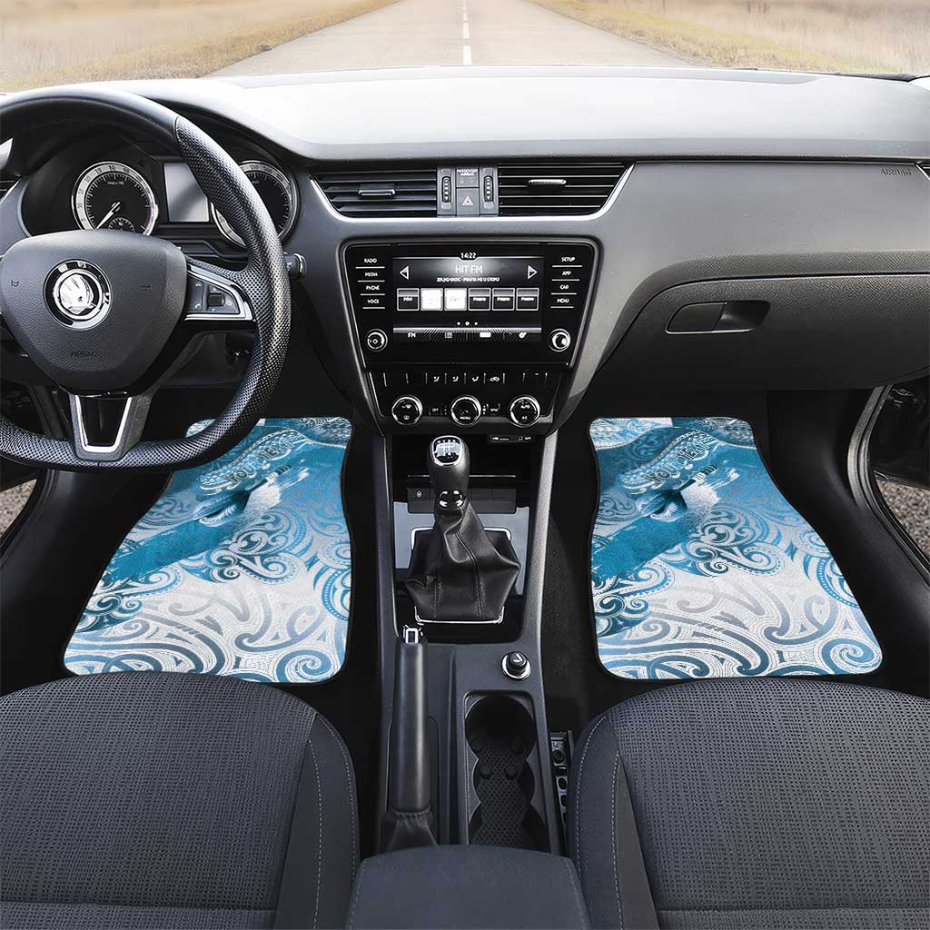 Personalised New Zealand Aotearoa Darts Masters Car Mats Maori Art Tattoo with Tribal Dart Symbol Blue - Polynesian Pride