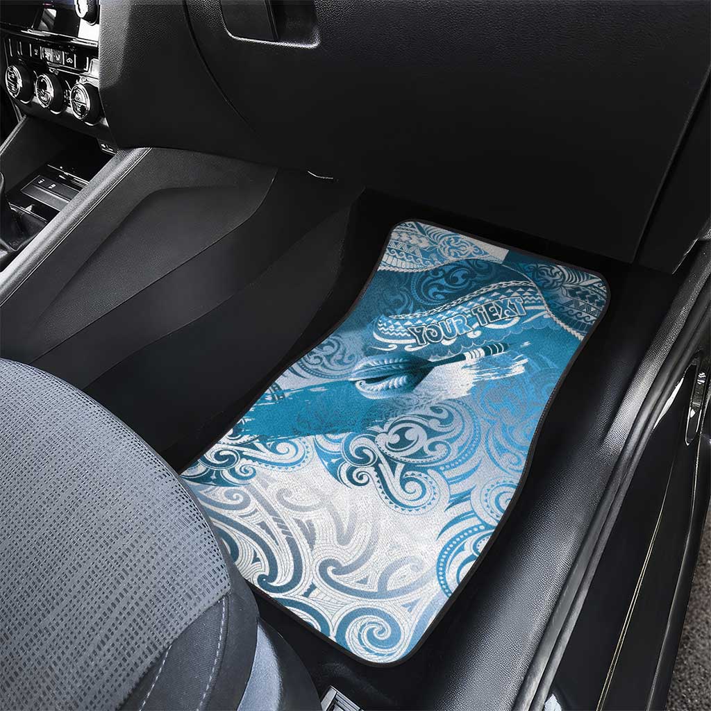 Personalised New Zealand Aotearoa Darts Masters Car Mats Maori Art Tattoo with Tribal Dart Symbol Blue - Polynesian Pride