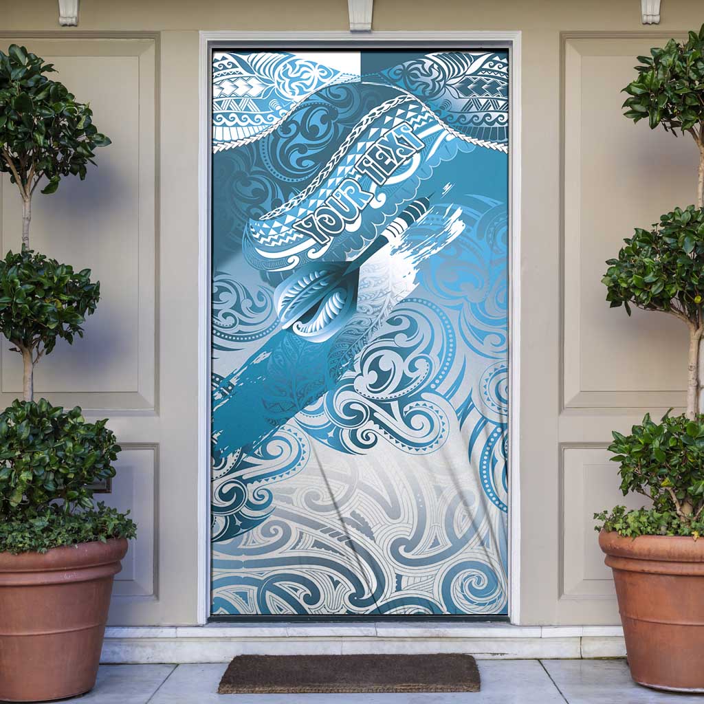 Personalised New Zealand Aotearoa Darts Masters Door Cover Maori Art Tattoo with Tribal Dart Symbol Blue - Polynesian Pride