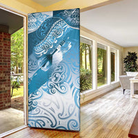 Personalised New Zealand Aotearoa Darts Masters Door Cover Maori Art Tattoo with Tribal Dart Symbol Blue - Polynesian Pride
