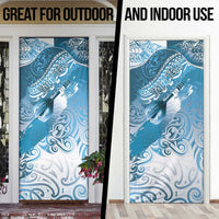 Personalised New Zealand Aotearoa Darts Masters Door Cover Maori Art Tattoo with Tribal Dart Symbol Blue - Polynesian Pride