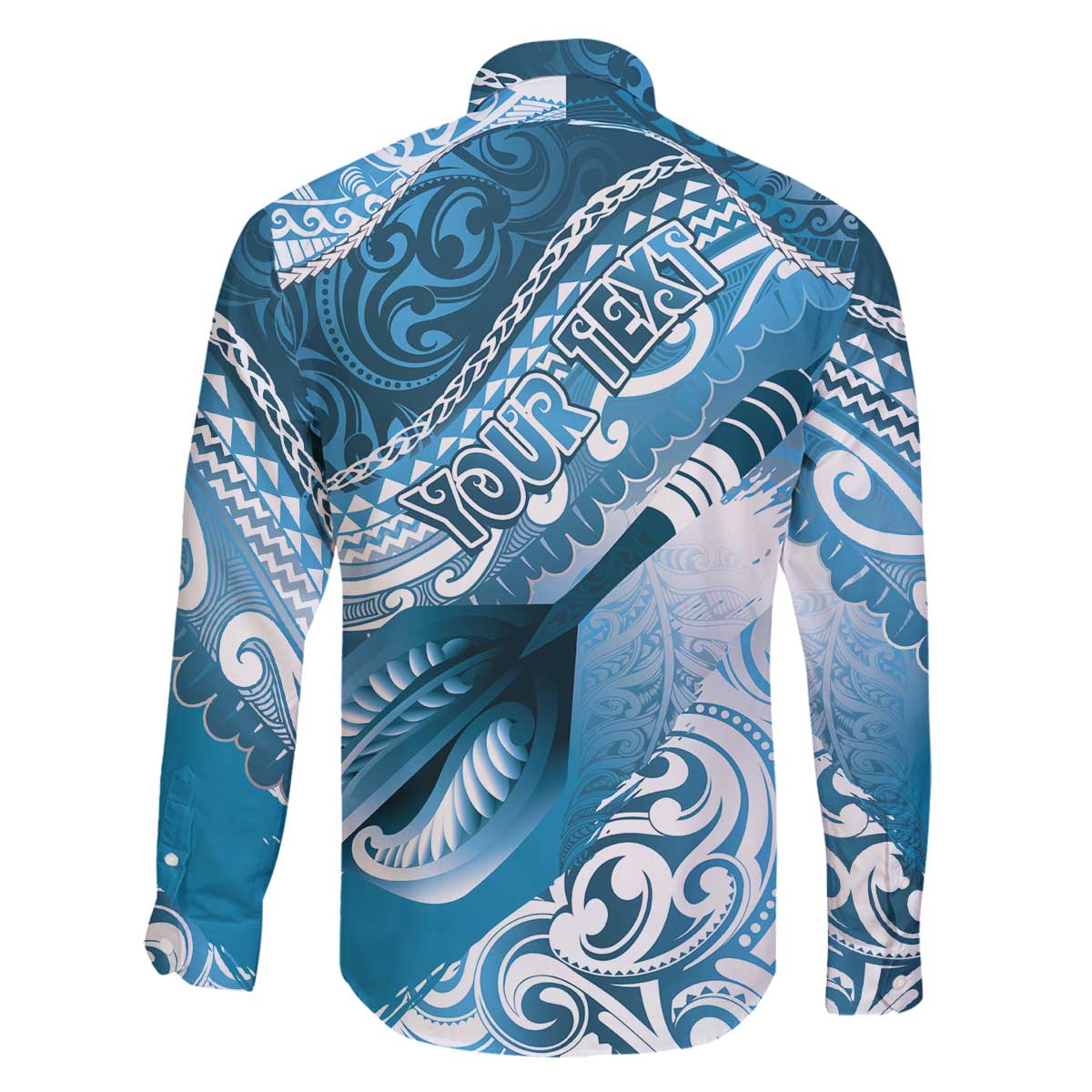 Personalised New Zealand Aotearoa Darts Masters Family Matching Off The Shoulder Long Sleeve Dress and Hawaiian Shirt Maori Art Tattoo with Tribal Dart Symbol Blue - Polynesian Pride