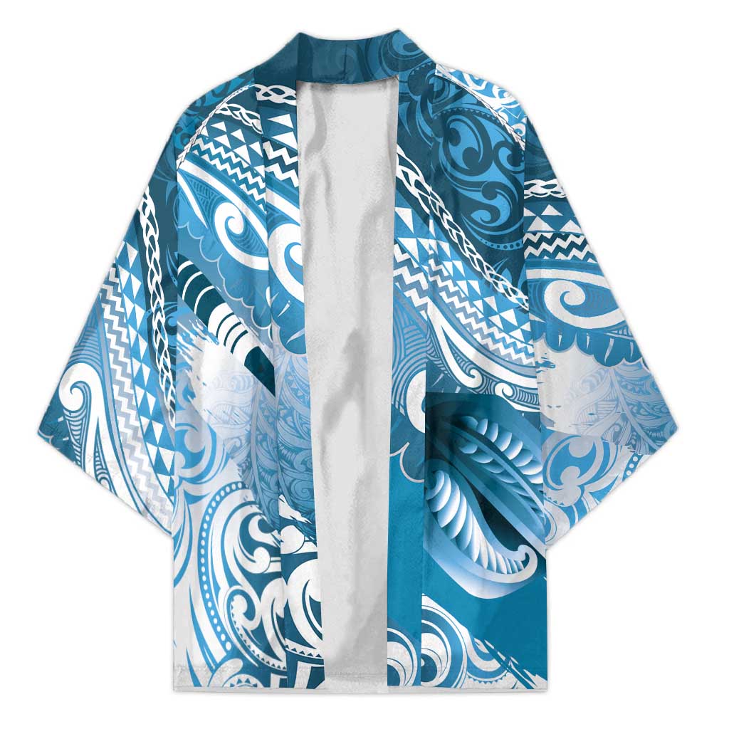 Personalised New Zealand Aotearoa Darts Masters Kimono Maori Art Tattoo with Tribal Dart Symbol Blue - Polynesian Pride