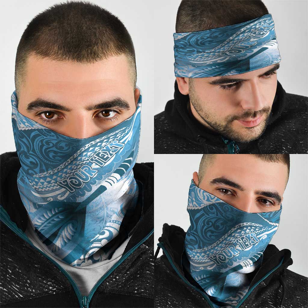 Personalised New Zealand Aotearoa Darts Masters Neck Gaiter Maori Art Tattoo with Tribal Dart Symbol Blue - Polynesian Pride