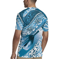 Personalised New Zealand Aotearoa Darts Masters Rugby Jersey Maori Art Tattoo with Tribal Dart Symbol Blue - Polynesian Pride