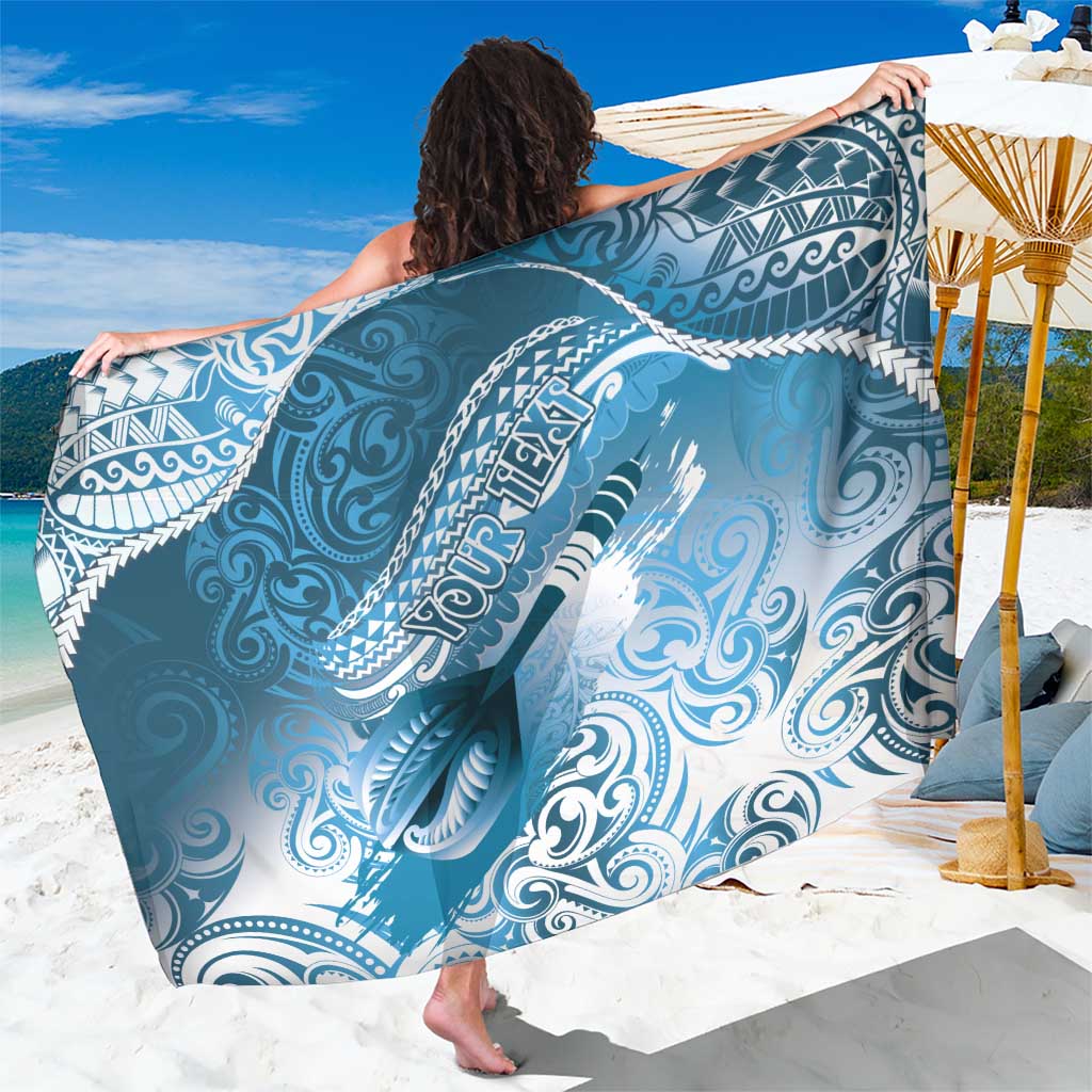 Personalised New Zealand Aotearoa Darts Masters Sarong Maori Art Tattoo with Tribal Dart Symbol Blue LT03 One Size 44 x 66 inches Blue - Polynesian Pride