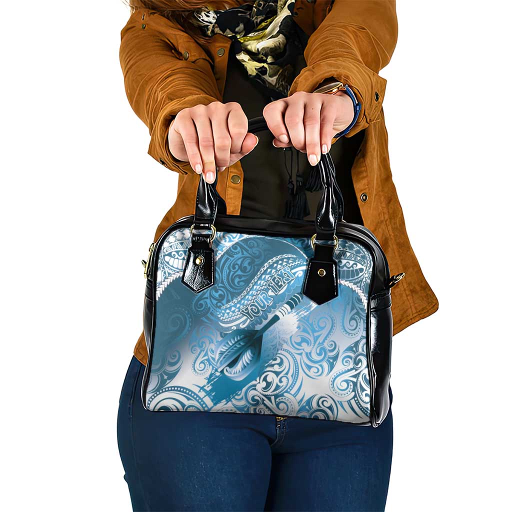 Personalised New Zealand Aotearoa Darts Masters Shoulder Handbag Maori Art Tattoo with Tribal Dart Symbol Blue LT03 One Size Blue - Polynesian Pride