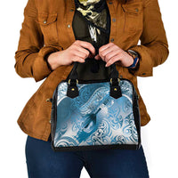 Personalised New Zealand Aotearoa Darts Masters Shoulder Handbag Maori Art Tattoo with Tribal Dart Symbol Blue LT03 - Polynesian Pride