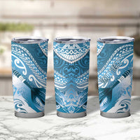 Personalised New Zealand Aotearoa Darts Masters Tumbler Cup Maori Art Tattoo with Tribal Dart Symbol Blue - Polynesian Pride