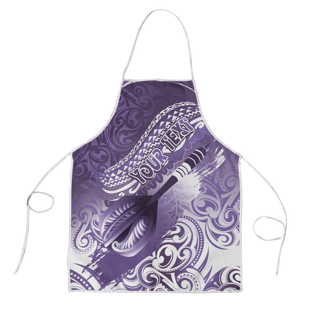 Personalised New Zealand Aotearoa Darts Masters Apron Maori Art Tattoo with Tribal Dart Symbol Purple - Polynesian Pride