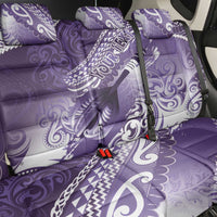 Personalised New Zealand Aotearoa Darts Masters Back Car Seat Cover Maori Art Tattoo with Tribal Dart Symbol Purple LT03 - Polynesian Pride
