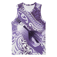 Personalised New Zealand Aotearoa Darts Masters Basketball Jersey Maori Art Tattoo with Tribal Dart Symbol Purple - Polynesian Pride