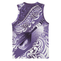 Personalised New Zealand Aotearoa Darts Masters Basketball Jersey Maori Art Tattoo with Tribal Dart Symbol Purple - Polynesian Pride
