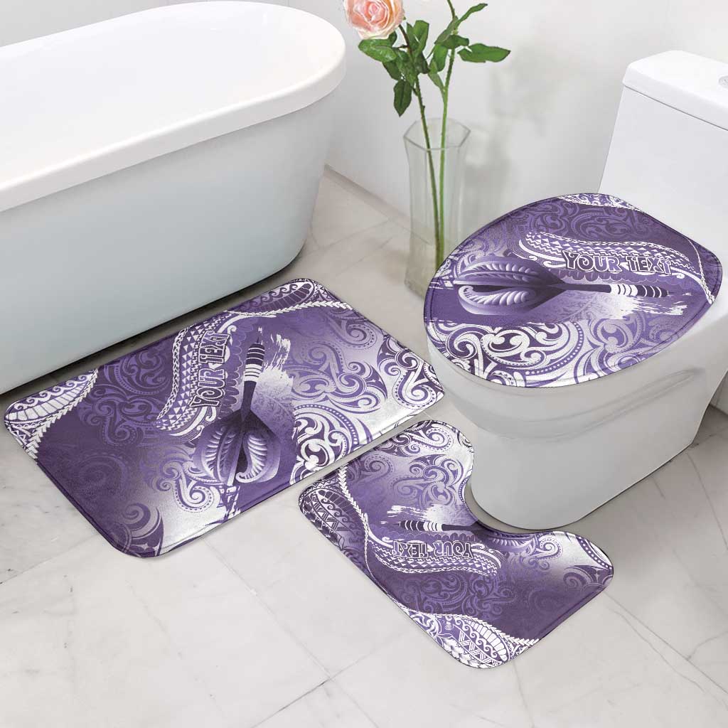 Personalised New Zealand Aotearoa Darts Masters Bathroom Set Maori Art Tattoo with Tribal Dart Symbol Purple - Polynesian Pride