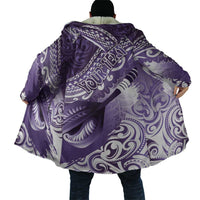 Personalised New Zealand Aotearoa Darts Masters Cloak Maori Art Tattoo with Tribal Dart Symbol Purple - Polynesian Pride
