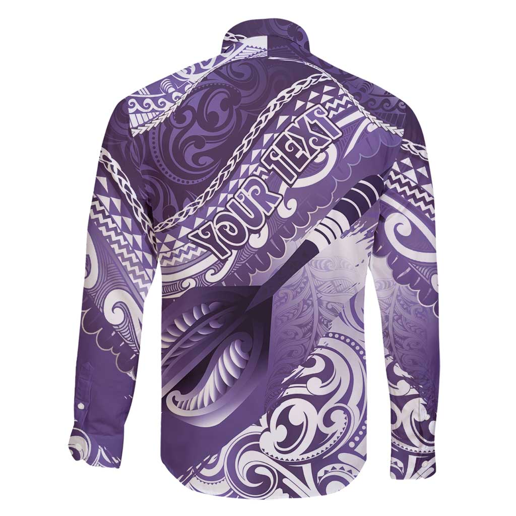 Personalised New Zealand Aotearoa Darts Masters Family Matching Summer Maxi Dress and Hawaiian Shirt Maori Art Tattoo with Tribal Dart Symbol Purple - Polynesian Pride