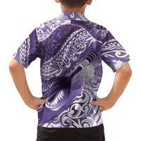 Personalised New Zealand Aotearoa Darts Masters Family Matching Tank Maxi Dress and Hawaiian Shirt Maori Art Tattoo with Tribal Dart Symbol Purple - Polynesian Pride