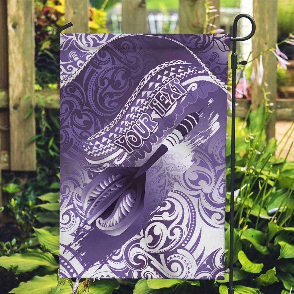 Personalised New Zealand Aotearoa Darts Masters Garden Flag Maori Art Tattoo with Tribal Dart Symbol Purple LT03 Garden Flag Purple - Polynesian Pride